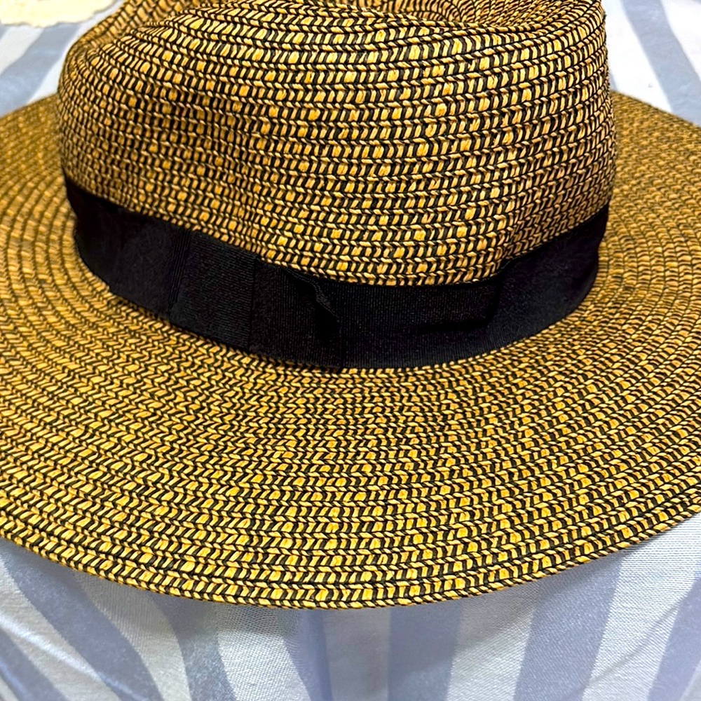 Pugs Woven Straw Sun Hat with Black Band